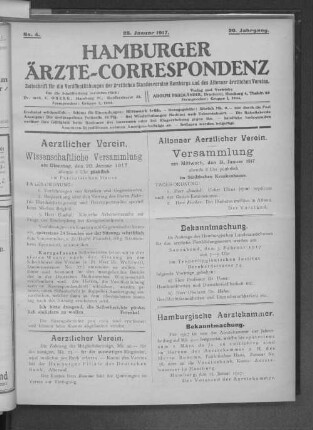 Altonaer Aerztlicher Verein.