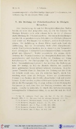 V. Die Drehung der Polarisationsebene in flüssigen Kristallen
