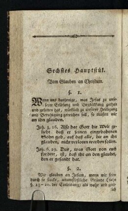 Sechstes Hauptstuek: Vom Glauben an Christum