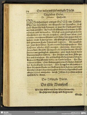 Der Achtzigste Psalm. Der Edle Weinstock