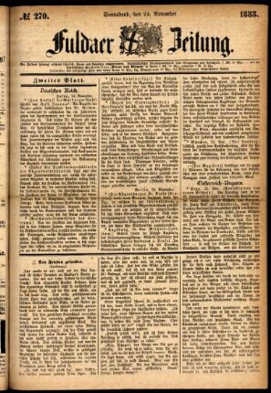 Ausgabe vom Samstag, den 24. November 1883.