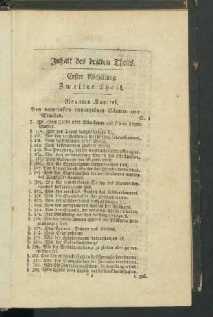 Inhalt des dritten Theils