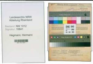 Entnazifizierung Hermann Hegmann , geb. 08.06.1895 (Kohlenhaendler)