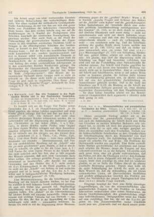 438-440 [Rezension] Frick, Heinrich, Wissenschaftliches und pneumatisches Verständnis der Bibel