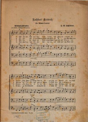 Lieder zu Schutz und Trutz : [für 4 Männerstimmen]