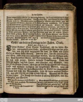 Epistel am dritten Sontage in der Fasten, Oculi, Ephes. am 5. Cap. v. 1:9.
