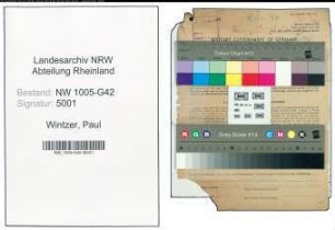 Entnazifizierung Paul Wintzer , geb. 16.01.1886 (Messgehilfe)