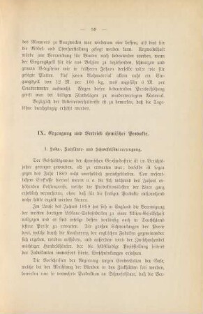 IX. Erzeugung und Vertrieb chemischer Produkte.