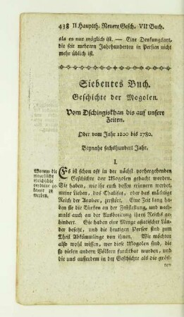 Siebentes Buch. Geschichte der Mongolen