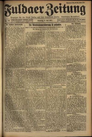 Erste Ausgabe vom Samstag, den 09. Juli 1927.