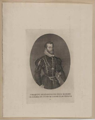 Bildnis des Philippus II., König von Spanien