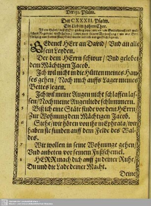 Der CXXXII. Psalm