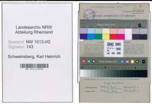 Entnazifizierung Karl Heinrich Schweinsberg , geb. 13.01.1902 (Kirchenmusiker)