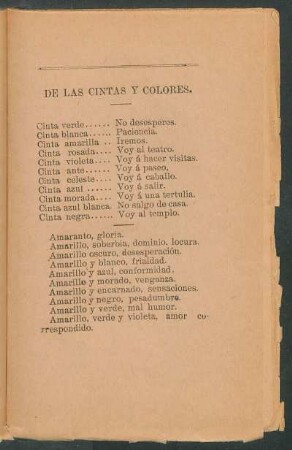 De las cintas y colores