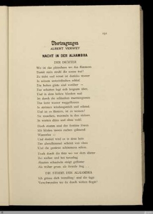 Übertragungen : Albert Verwey / [Stefan George]