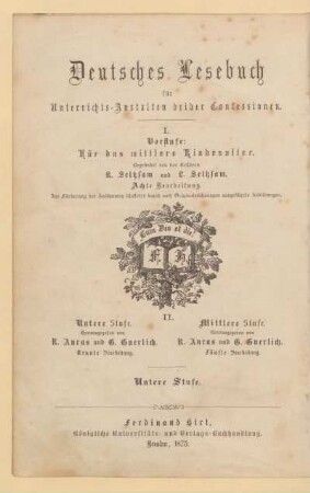 Theil 1 = Untere Stufe, [Schülerband]: [Theil 1 = Untere Stufe, [Schülerband]] : in zwei Teilen