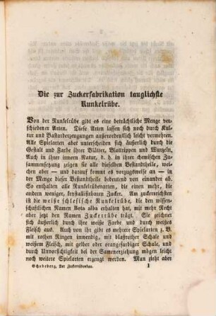 Der Zuckerrübenbau