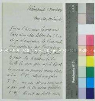 Eigenhändiges Schreiben Herbert von Bismarck an den mexikanischen Gesandten Romero Vargas: Mitteilung über die Körpergröße der Mitglieder der Familie Otto von Bismarck und ihre äußere Erscheinung. Friedrichsruh, 28. April 1890. Unterschrift: "H.Bismarck"