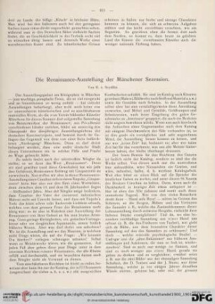 Die Renaissance-Ausstellung der Münchener Sezession