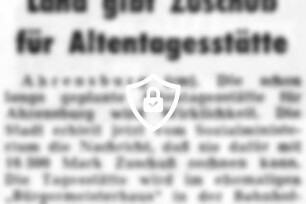 Land gibt Zuschuß für Altentagesstätte