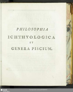 Philosophia Ichthyologica Et Genera Piscium