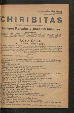 Chiribitas : sainete en cuatro cuadros
