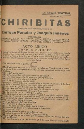Chiribitas : sainete en cuatro cuadros