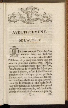 Avertissement. De L'Auteur.