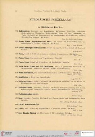 Europäische Porzellane (Nr. 867-923)