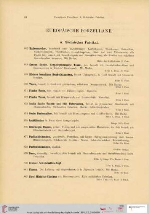 Europäische Porzellane (Nr. 867-923)