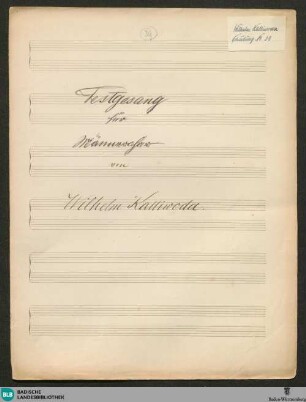 Festgesang - WK Mus.Ms. 39 : Coro maschile; F