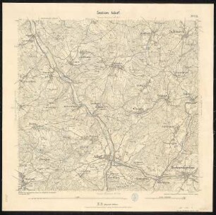 Äquidistantenkarte 151 : Section Adorf, 1890 : Section Adorf. - 1:25000. - Leipzig: Giesecke & Devrient, 1890. - 1 Kt.
