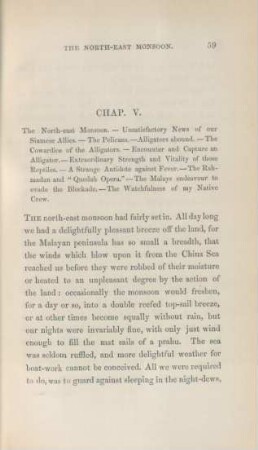 Chap. V. The North-east monsoon