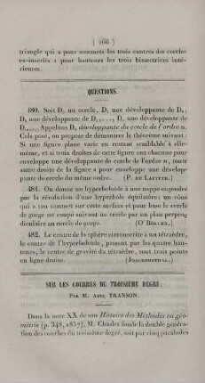 Sur les courbes du troisième degré.