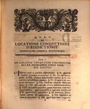 De Locatione Condvctione Ivrisdictionis Dissertatio Ivridica Inavgvralis