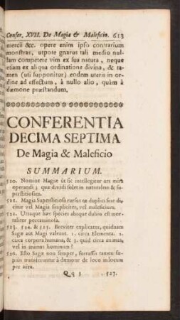 Conferentia Decima Septima De Magia & Maleficio