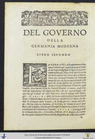 II. Del Governo Della Germania Moderna.