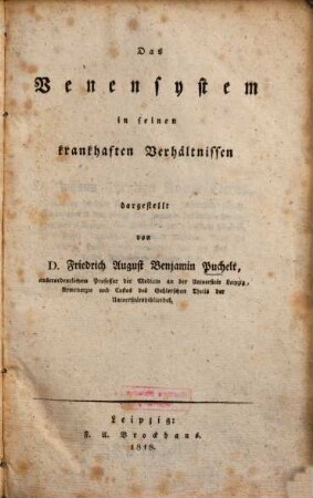 Das Venensystem in seinen krankhaften Verhältnissen