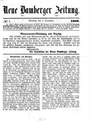 Neue Bamberger Zeitung. 1869, 1869 = Sept. - Dez.