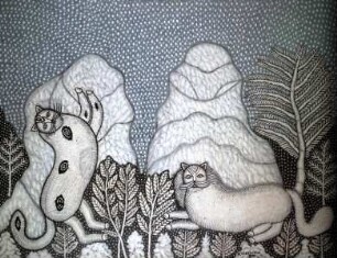 Katzen im Schnee