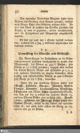 §. 7. Vermessung der Moräste und Wildnisse