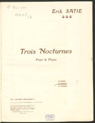 Trois nocturnes : pour le piano. 2. Deuxième nocturne. - 2 S.