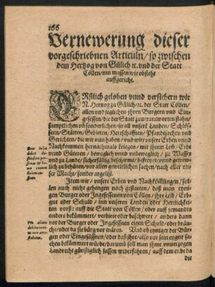 Vernewerung dieser vorgeschriebnen Articuln ...