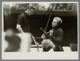 Oleg Kagan und Günther Herbig : Portrait des Violonisten Oleg Kagan und des Dirigenten Günther Herbig mit dem Berliner Symphonieorchester im Metropoltheater Berlin