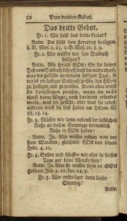 Das dritte Gebot. - Das vierdte Gebot.