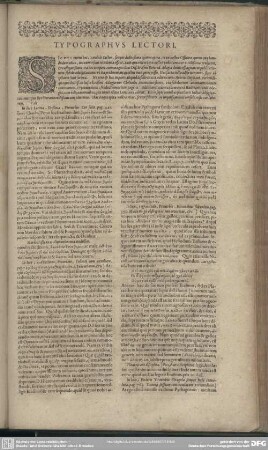 Typographus Lectori