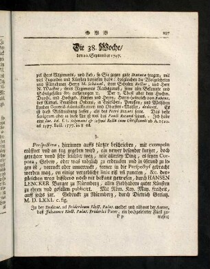 297-304, Die 38te Woche (CLXI - CLXVII)