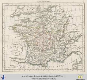 Royaume de France divisé en 32 gouvernemens. 1826.
