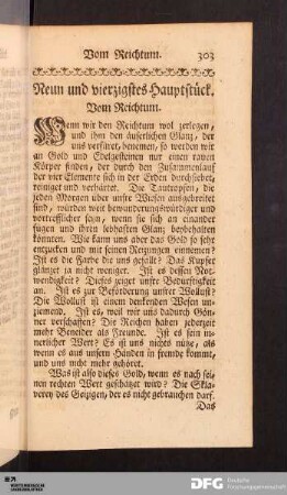 XLIX. Hauptstück. Vom Reichtum.