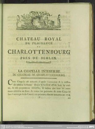 Chateau Royal De Plaisance De Charlottenbourg Pres De Berlin
